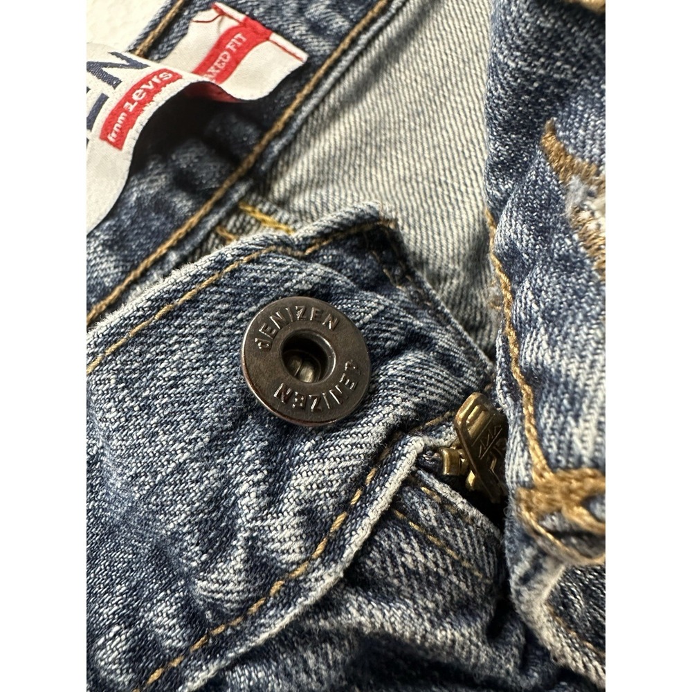 Denizen From Levis 281 Jeans 36x27 Straight Fit Denim Men's Size Blue Dirty Wash - Picture 14 of 15